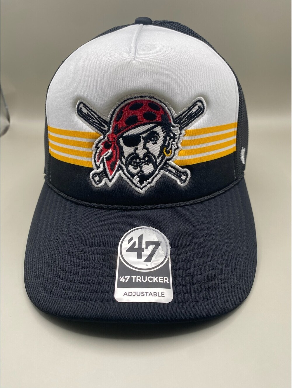 New Pittsburgh Pirates Logo 47 Brand Adjustable Hat Foam Trucker, MLB